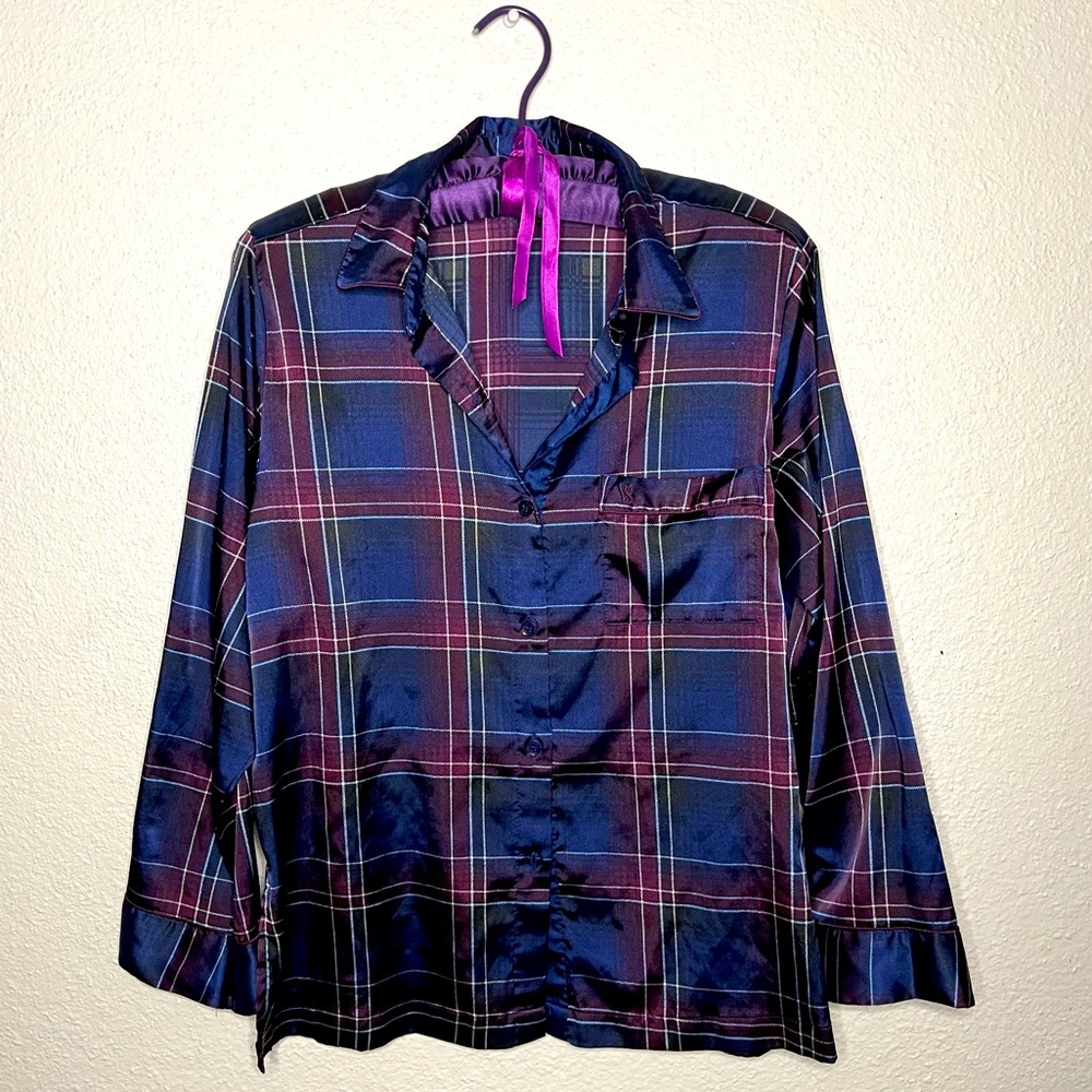 Victoria’s Secret silky plaid shirt